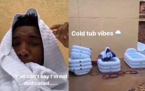 Donovan Mitchell VIBING IN HIS COLD TUB in the POURING RAIN in the NBA BUBBLE!