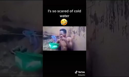 Young boy scared of cold water | try not to laugh