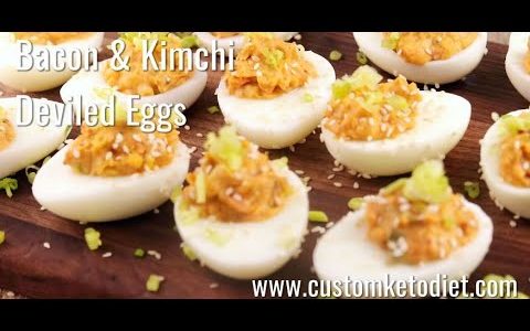 Keto Bacon and Kimchi Devilled Eggs #Shorts