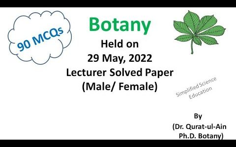 PPSC Lecturer Botany Paper