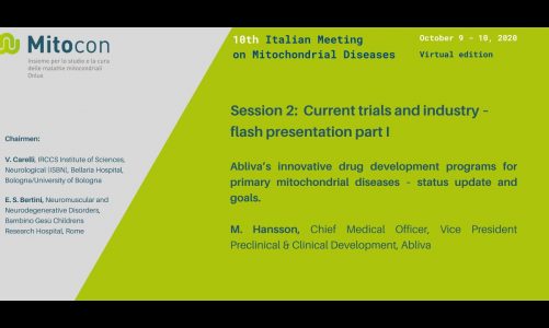 Abliva’s innovative drug development programs for primary mitochondrial diseases, M. Hansson