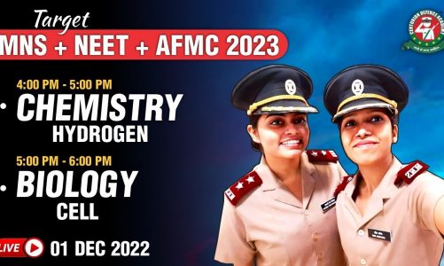 CHEMISTRY- Hydrogen & BIOLOGY- Cell | Live Class | MNS+NEET+AFMC 2023 #mns #mns2023exampreparation