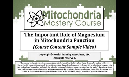 Mitochondria Mastery Course – The Role of Magnesium in Mitochondria Function