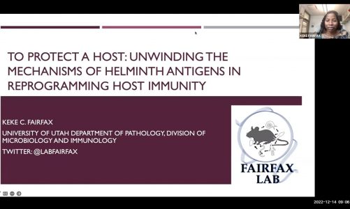 “Unwinding the mechanisms of helminth antigens in reprogramming host immunity” by Dr. Keke Fairfax