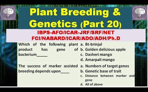 Plant Breeding and Genetics-MCQs (Part-20) for ICAR-NET/AFO/ICAR-JRF/SRF/IBPS-AFO/NABARD/HDO