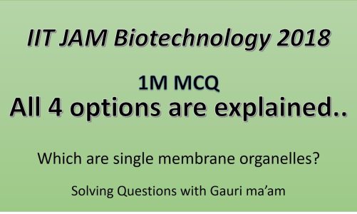 Complete Solution for 1M MCQ from IIT JAM paper of Biotechnology 2018. All options explained.